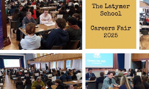 Photo montage of different pictures taken during the Careers Fair